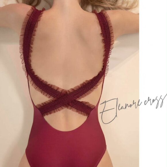 Just a corpse ELEANOR crossback leotard red Size M - Picture 1 of 2